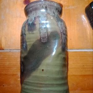 VTG Pottery Vase Signed Marlatta And Marked Dripping Glaze Studio Pottery